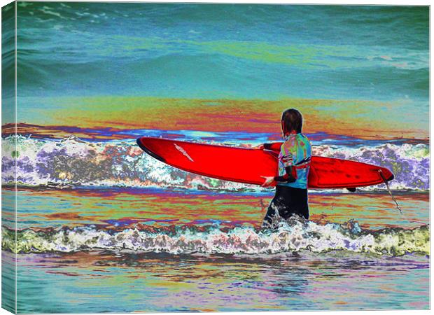 Surfer Canvas Print by Jules Camfield