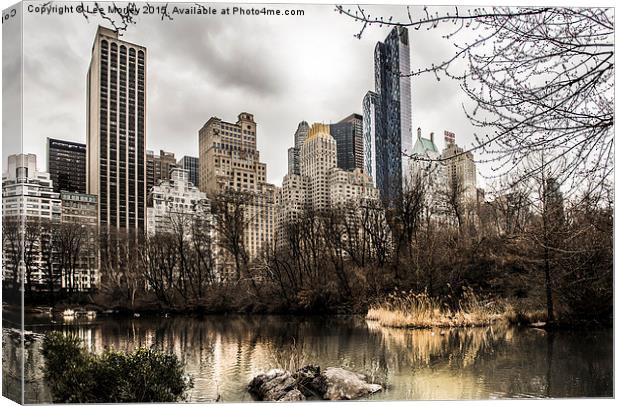  New York from Central Park Canvas Print by Lee Morley