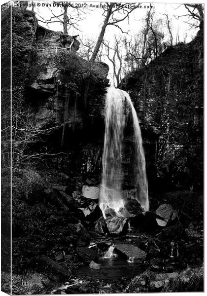 Black and white waterfall Canvas Print by Dan Davidson