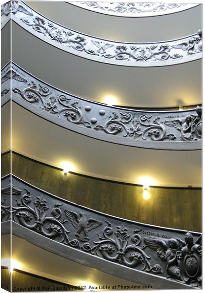 Vatican Museum Spiral Staircase Canvas Print by Dan Davidson