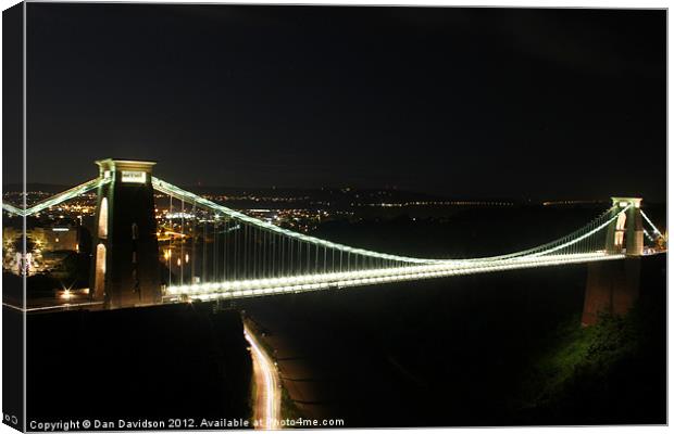 Clifton Suspension Bridge at Night Canvas Print by Dan Davidson