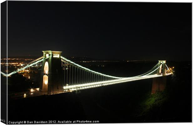Clifton Suspension Bridge @ Night Canvas Print by Dan Davidson