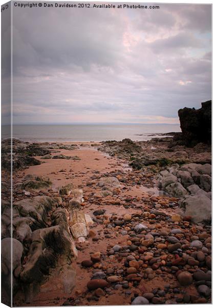 Pinky purple sunset at Bracelet Bay Canvas Print by Dan Davidson