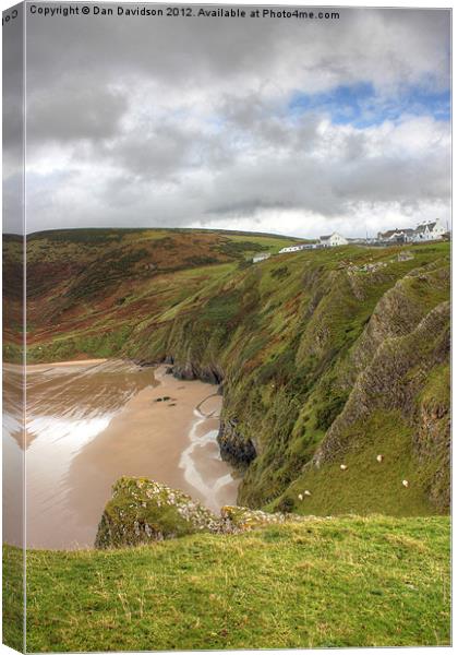 Rhossili Cliffs Canvas Print by Dan Davidson