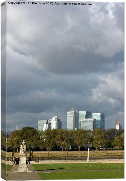 Clouds over Canary Wharf Canvas Print by Dan Davidson