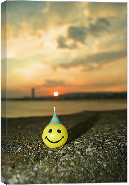 Happy at Sunset in Swansea Canvas Print by Dan Davidson