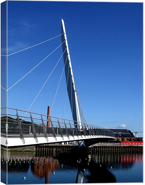 Swansea Sail Bridge Canvas Print by Dan Davidson