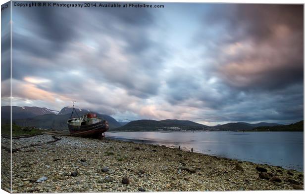Loch Eil wreckship Canvas Print by R K Photography