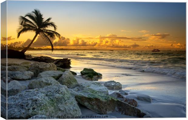 Punta Cana sunset Canvas Print by R K Photography