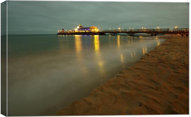 Southbourne Pier Night Canvas Print by R K Photography