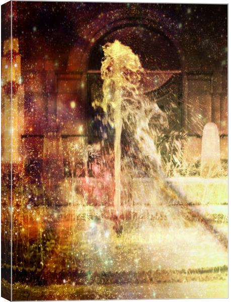 Fountain of Coloured Champagne. Canvas Print by Heather Goodwin