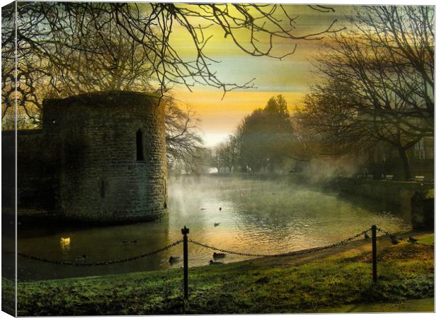 Bishops Palace - Wells. Canvas Print by Heather Goodwin