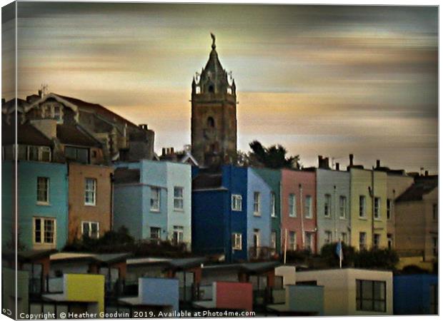 Multi Coloured Houses Canvas Print by Heather Goodwin
