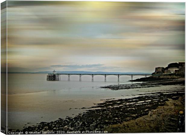 Cleavedon Pier Canvas Print by Heather Goodwin