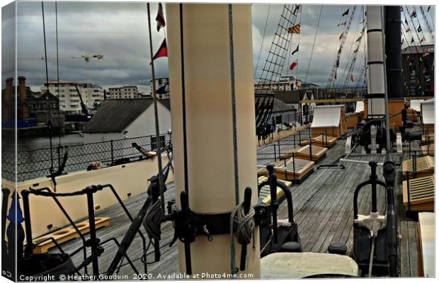 Deck S.S. Great Britain Canvas Print by Heather Goodwin