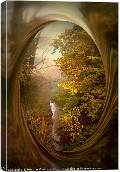 Misty River The Malago Canvas Print by Heather Goodwin