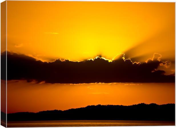 Sunset from Isla las Flores Canvas Print by Jonathan Callaghan