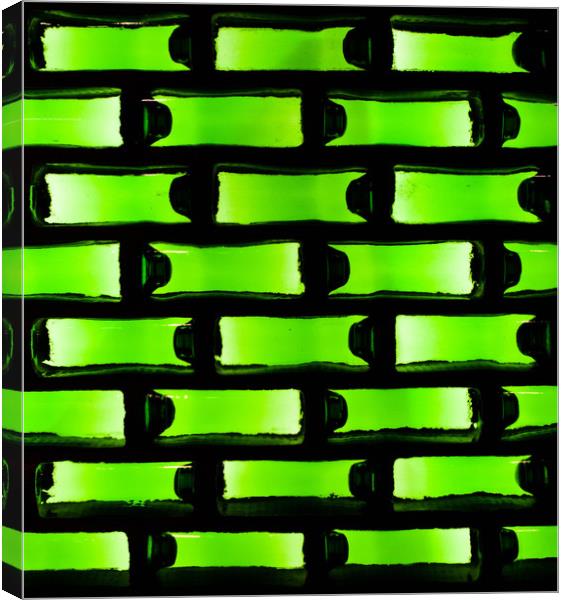 Green Beer Bottle Wall Canvas Print by Martyn Taylor