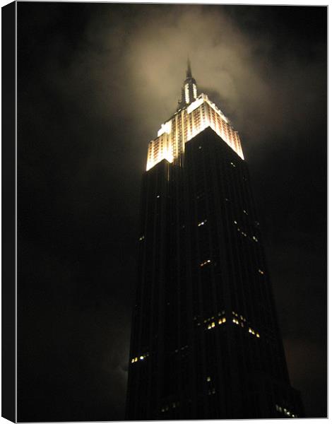 New York, Empire State Building at Night Canvas Print by Linsey Pluckrose