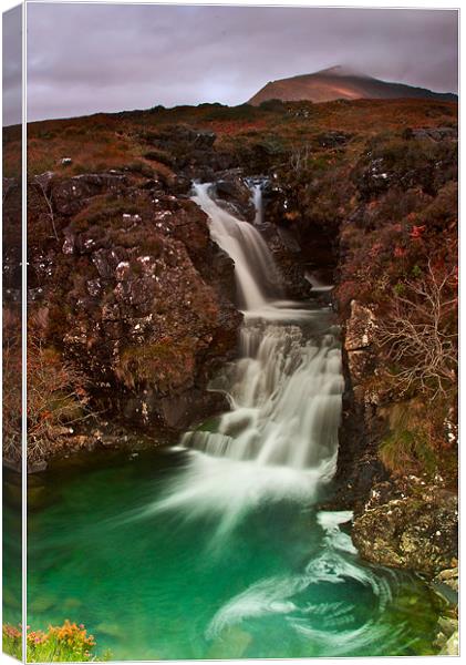Waterfall at Glen Brittle Canvas Print by Judy Andrews