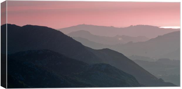 Mirador Del Fito Sunset Canvas Print by Judy Andrews
