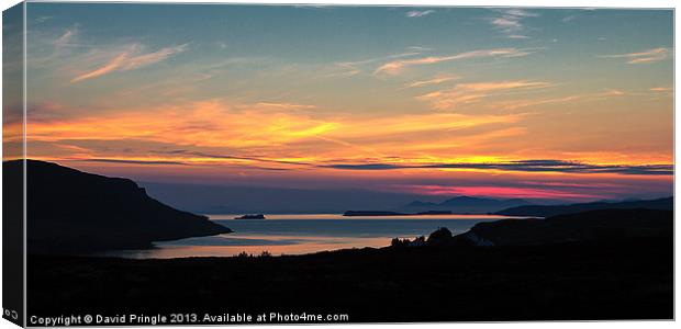Sunset at Loch Bay Canvas Print by David Pringle