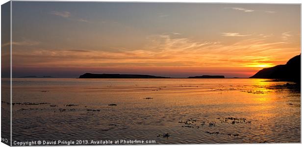 Sunset at Loch Bay Canvas Print by David Pringle