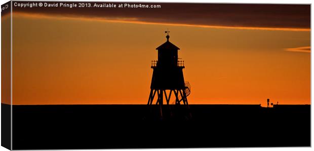 Groyne Lighthouse at Sunrise Canvas Print by David Pringle