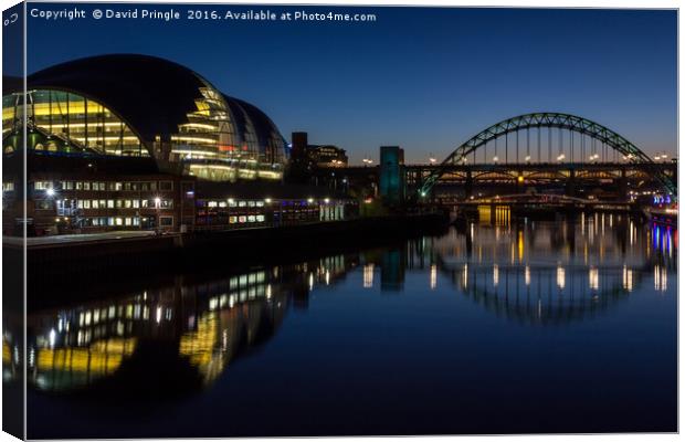 Sage Gateshead and Tyne Bridge Canvas Print by David Pringle
