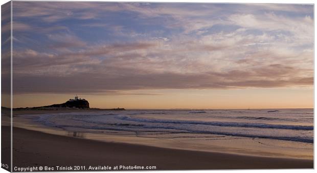 Nobby's Beach dawning day Canvas Print by Bec Trinick