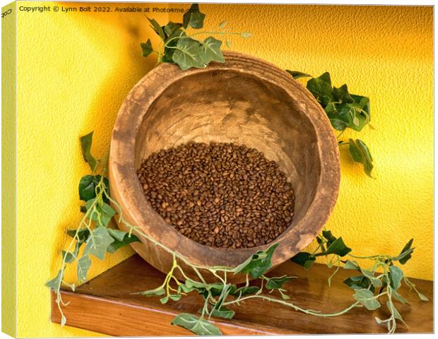 Bowl of Coffee Beans Canvas Print by Lynn Bolt