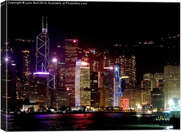  At Night in Hong Kong Canvas Print by Lynn Bolt