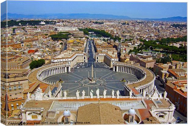 Rome, St. Peters Square Canvas Print by alan bain