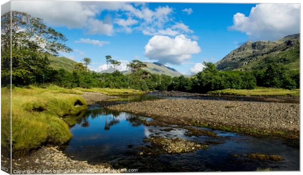 Knoydart, Inverie river Canvas Print by alan bain