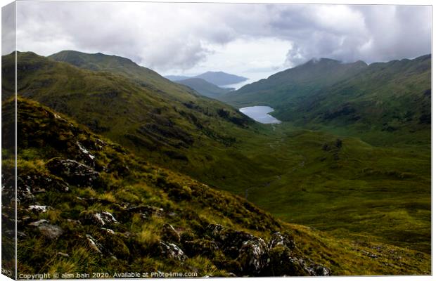 Loch An Dubh Lochain, Knoydart Canvas Print by alan bain