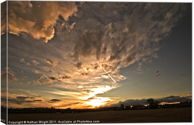 Cropwell Sunset Canvas Print by Nathan Wright
