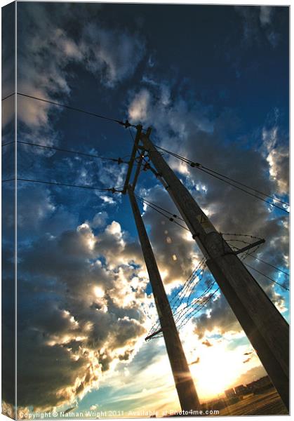 Cropwell Power Sunset Canvas Print by Nathan Wright