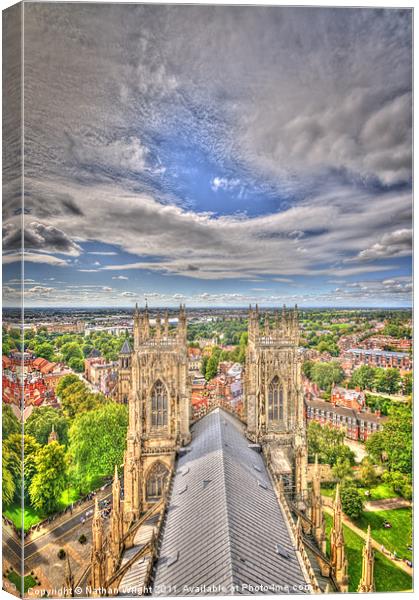 Minster towers Canvas Print by Nathan Wright