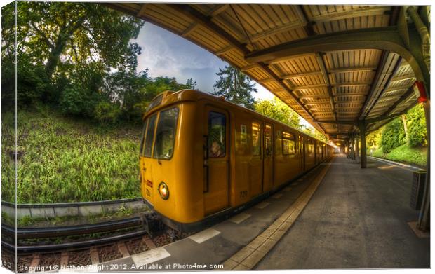 Summer eveing train. Canvas Print by Nathan Wright