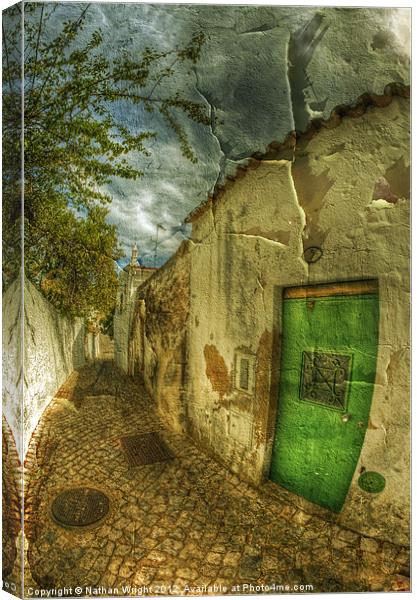 The green door Canvas Print by Nathan Wright