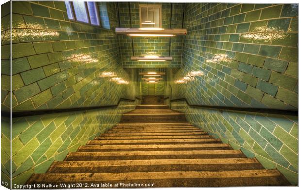Green stairs Canvas Print by Nathan Wright