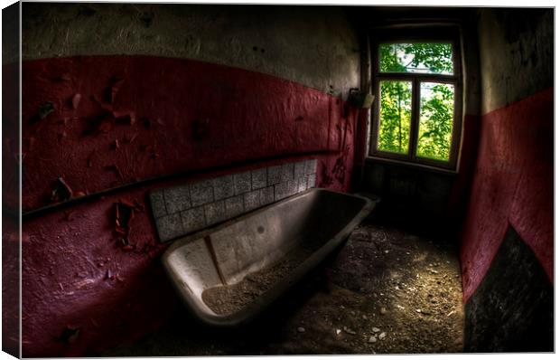 Red bathroom Canvas Print by Nathan Wright