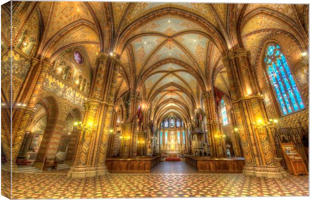 Inside a Budapest church Canvas Print by Nathan Wright