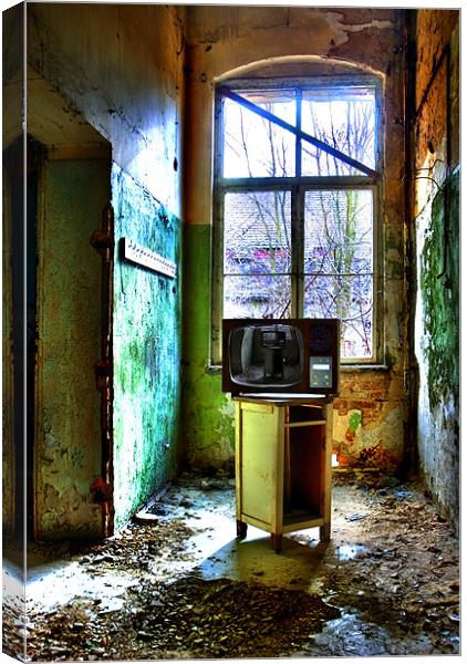 Forgotten hospital TV Canvas Print by Nathan Wright