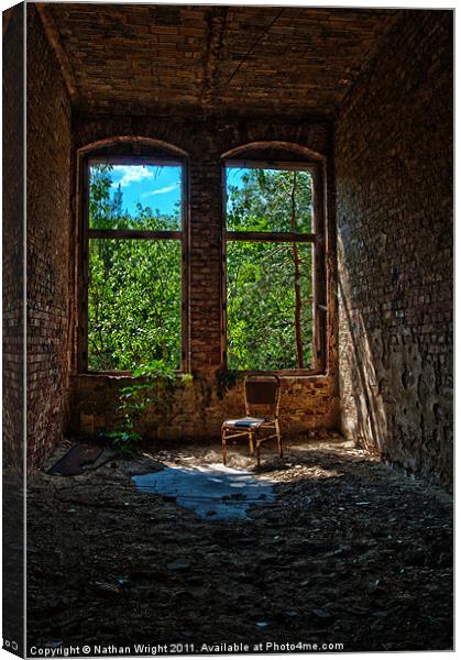 2 windows in a ruin. Canvas Print by Nathan Wright