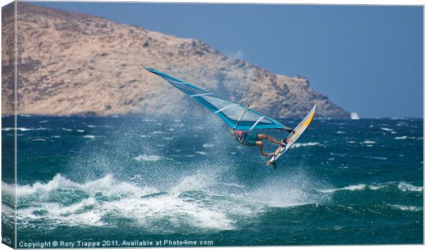 Windsurfer at Mykonos Canvas Print by Rory Trappe