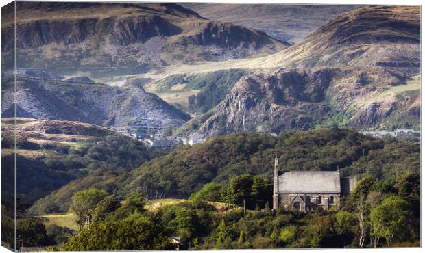 Llan ffestiniog church Canvas Print by Rory Trappe