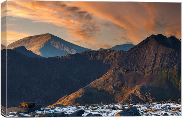 A view of Crib Goch from Glyder fach Canvas Print by Rory Trappe
