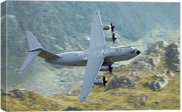 A400M in the Ogwen Valley Canvas Print by Rory Trappe