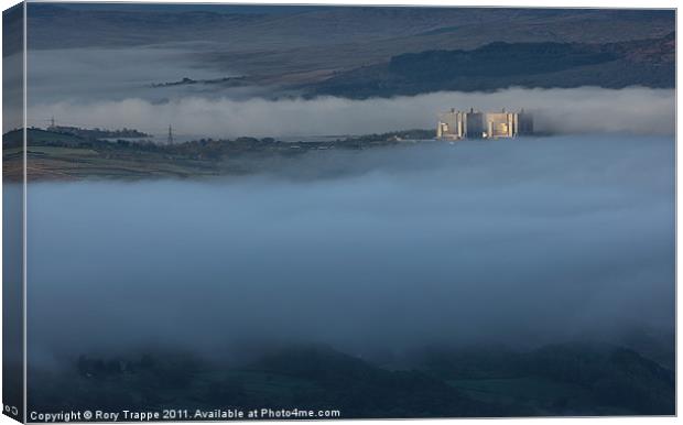 Trawsfynydd power station in the mist Canvas Print by Rory Trappe